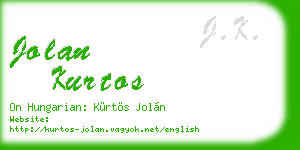 jolan kurtos business card